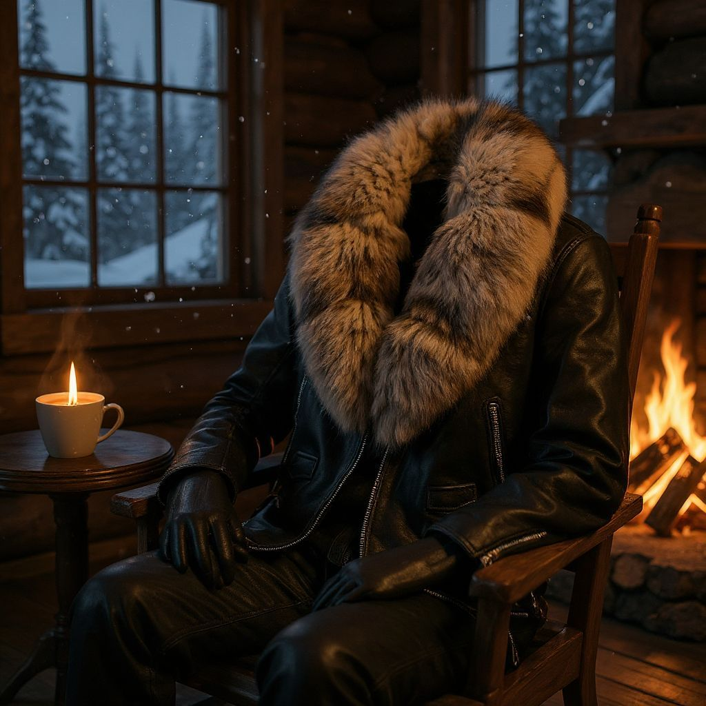 Luxury Black Leather Jacket with Natural Fur